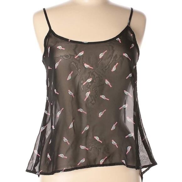 Ambiance Apparel small bird print sheer tank top - Picture 7 of 8